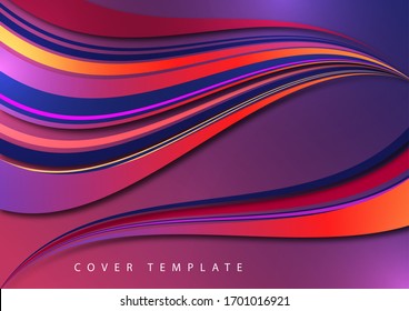 Abstract background, dynamic colorful smooth lines, waves. Art design for your business project. Vector illustration