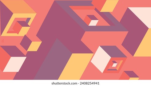 Abstract background of dynamic cubes for home and office decor.