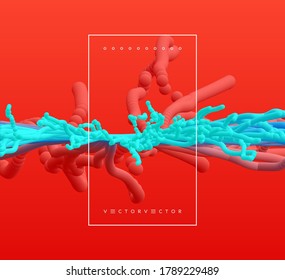 Abstract background with dynamic effect. 3d vector illustration in technology style. 