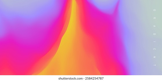 Abstract background with dynamic effect. Design with bright gradients. Volcano eruption with lava. Flame of burning fire. Flash of lightning. Vector illustration for advert, marketing, presentation. 