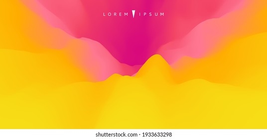 Abstract background with dynamic effect. Trendy gradients. 3D vector Illustration for advertising, marketing or presentation.