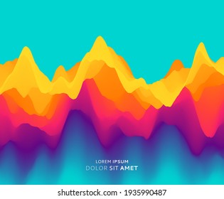 Abstract background with dynamic effect. Trendy gradients. 3D vector Illustration for advertising, marketing or presentation.