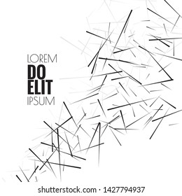 Abstract background with dynamic flying fragments. Vector geometric shapes scattered. Chaotic Textile texture. 