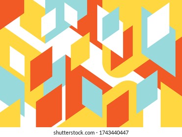Abstract background, Dynamic geometric shapes compositions, Flat and clean style, Applicable for any graphic works.