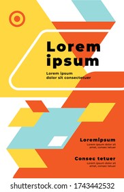 Abstract background, Dynamic geometric shapes compositions, Flat and clean style, Applicable for any graphic works.