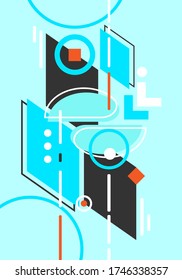 Abstrakter Hintergrund, Kompositionen dynamischer geometrischer Formen, flacher und sauberer Stil, Anwendbar für alle grafischen Arbeiten.
