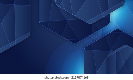 Fondo abstracto con formas geométricas dinámicas. Diseño de vectores para presentaciones de negocios, volantes, afiches e invitaciones. Arte de tallado azul con formas de línea de elementos brillantes modernos