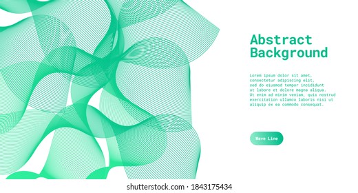 Fondo abstracto con líneas de onda verde dinámicas. Ilustración vectorial. Adecuado para uso, portada de libro, cubierta de cd, volante, afiche, fondo de sitio web o página de inicio
