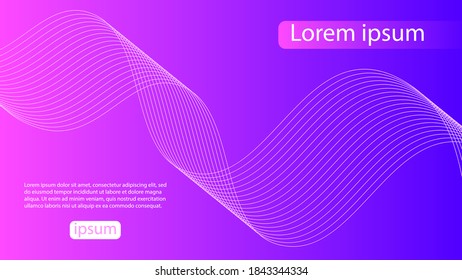 Abstract background with dynamic line wave. Creative geometric wallpaper. Landing page in minimalistic style. Color vector Illustration. Futuristic posters design.