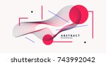 Abstract background with dynamic linear waves. Vector illustration in flat minimalistic style