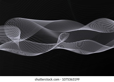 Abstract background with dynamic linear waves. Stylized lines element for design.