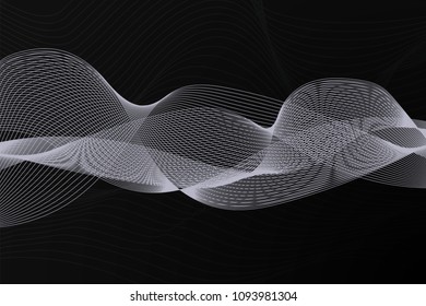 Abstract background with dynamic linear waves. Stylized lines element for design.