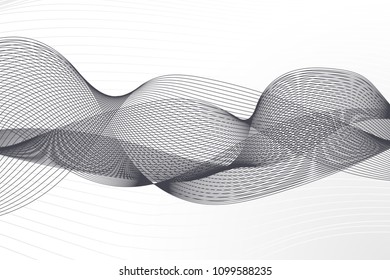 Abstract background with dynamic linear waves. Stylized lines element for design.