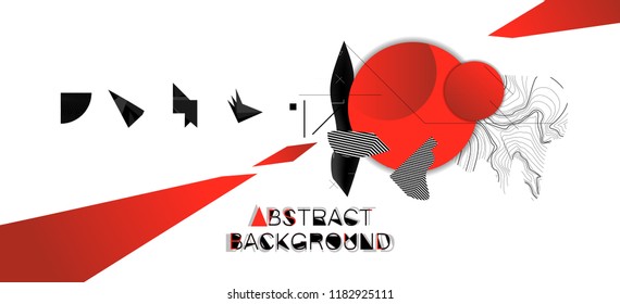 Abstract background with dynamic linear waves. Vector illustration in flat minimalistic style. Modern design  with geometric shapes and place for your text