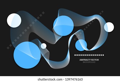Abstract background with dynamic linear waves. Vector illustration in flat minimalistic style