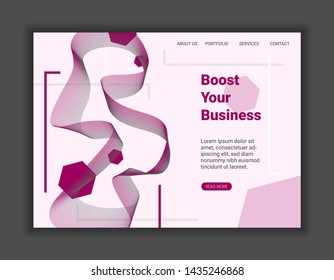 Abstract background with dynamic linear waves. Vector illustration in flat minimalistic style