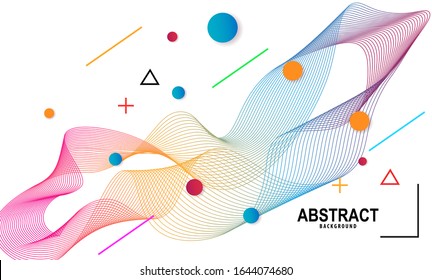 Abstract Background Dynamic Linear Waves Vector Eps 10