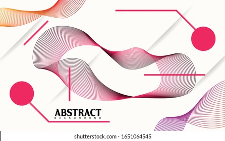Abstract background with dynamic linear waves. Vector illustration in flat minimalistic style.