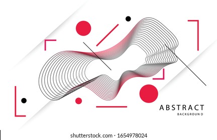 Abstract background with dynamic linear waves. Vector illustration in flat minimalistic style