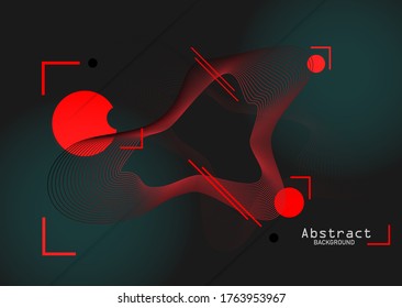 Abstract background with dynamic linear waves. Vector illustration in flat minimalistic style