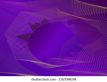 Abstract background with dynamic linear waves. Modern vibrant colored poster. Composition of geometric shapes. Trendy vector illustration.