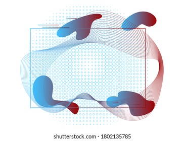 Abstract background with dynamic linear waves. Modern colored poster. Composition of geometric shapes. Trendy vector illustration.