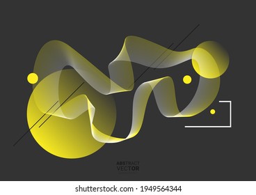 Abstract background with dynamic linear waves. Vector illustration in flat minimalistic style