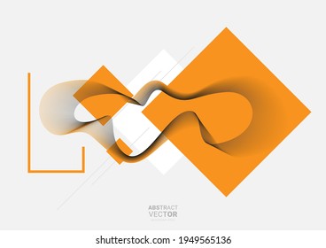 Abstract background with dynamic linear waves. Vector illustration in flat minimalistic style