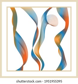 Abstract background with dynamic linear waves. Vector design in flat minimalistic style.
