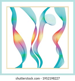 Abstract background with dynamic linear waves. Vector design in flat minimalist style.
