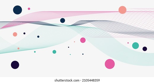 Fondo abstracto con ondas lineales dinámicas. Ilustración vectorial en estilo minimalista plano