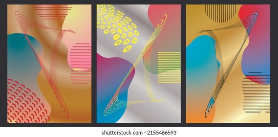 Abstract background with dynamic linear waves. Illustration in flat minimalist style. For covers, internet, brochures, books.