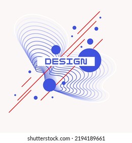 Abstract background with dynamic linear waves. Vector illustration.
