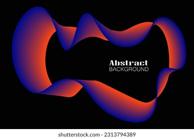 Abstract background with dynamic linear waves. Vector illustration in flat minimalistic style. isolated on dark background.