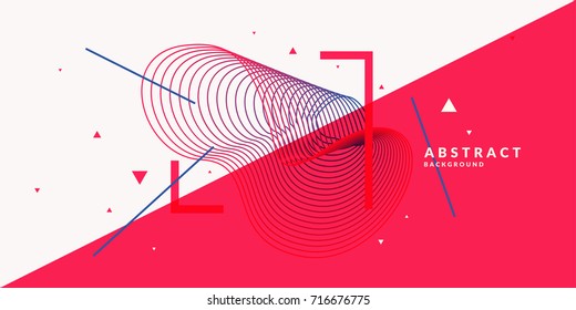 Abstract background with dynamic linear waves. Vector illustration in flat minimalistic style