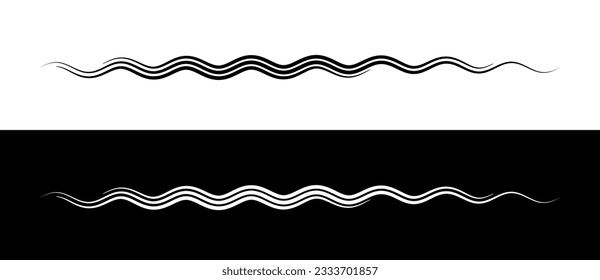 Abstract background with dynamic lines like wave. Black lines on a white background and white lines on the black side.