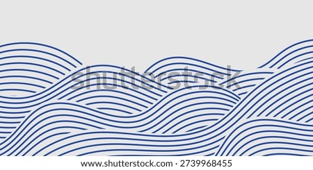 Abstract background with dynamic and modern water wave line pattern decoration. Minimalist design with Japanese water wave concept. Vector illustration VOL. 2