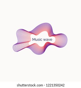 Abstract background with a dynamic music waves. Vector illustration.