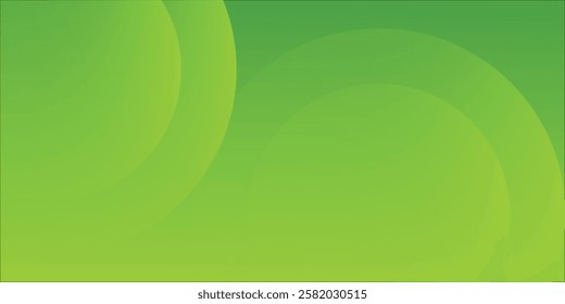 Abstract background of dynamic overlapping green circles in gradient design. vector
