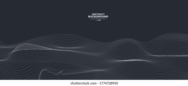 Abstract Background with Dynamic Particle. Flowing dots and lines.