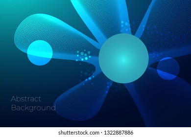 Abstract background with dynamic particle sound waves, Vector illustration