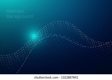 Abstract background with dynamic particle sound waves, Vector illustration