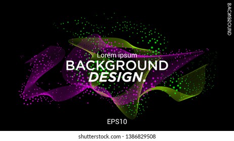 Abstract Background with Dynamic Particle water waves