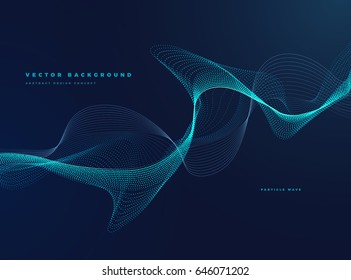 Abstract Background with Dynamic Particle water waves
