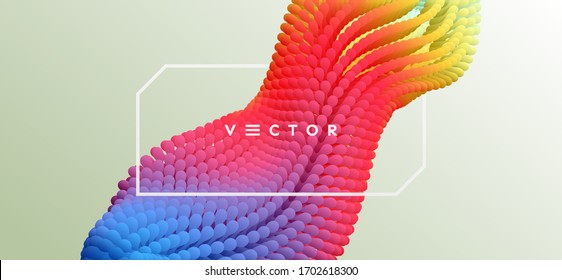 Abstract background with dynamic particles. 3d vector illustration for science or design.