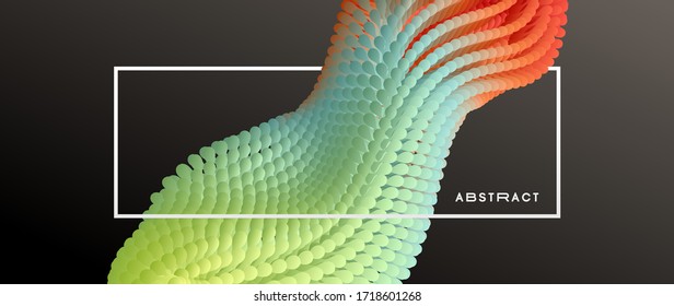 Abstract background with dynamic particles. 3d vector illustration for science or design.