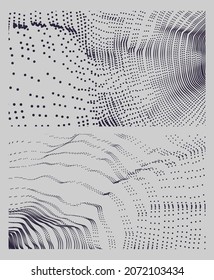 Abstract background with dynamic particles. Circular grid pattern. 3d vector illustration for business, science or technology.