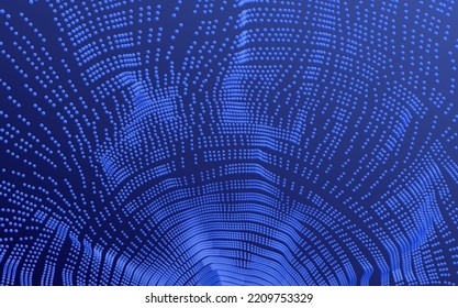 Abstract background with dynamic particles. Circular grid pattern. 3d vector illustration for business, science or technology.