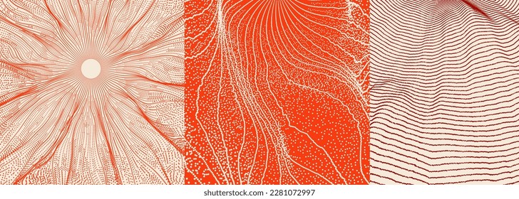 Abstract background with dynamic particles. Circular grid pattern. Technology style. 3d vector illustration for business, science or technology.