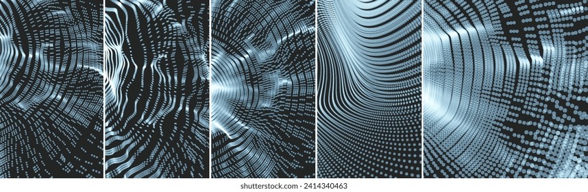 Abstract background with dynamic particles. Circular grid pattern. 3d vector illustration for business, science or technology.